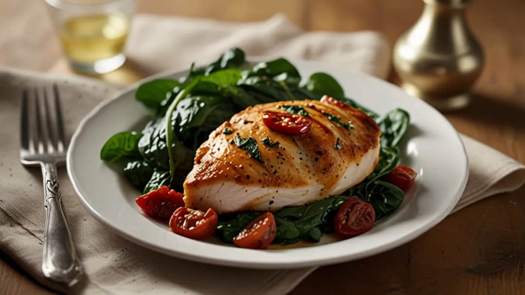 Jak zrobić pierś z kurczaka ze szpinakiem i suszonymi pomidorami?